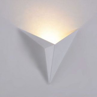 designerski geometryczny kinkiet biały - trójkątny