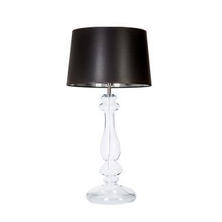 elegancka lampa stołowa czarny abażur srebrny w środku