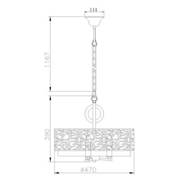 Lampa wisząca Venera - kolor beżowy, mosiądz, złoty - H260-03-N