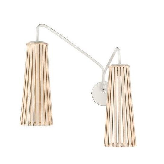 Kinkiet Dover - kolor biały, brązowy - 9260