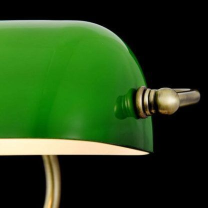lampa biurkowa z zielonym kloszem klasyczna