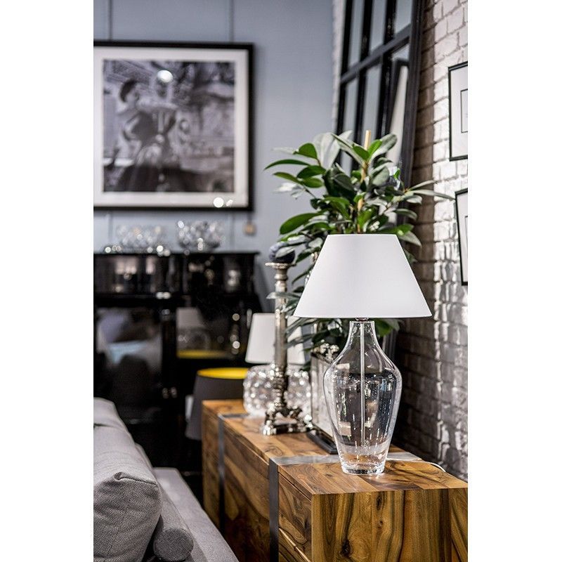 Lampa stołowa Valencia - kolor biały, transparentny - L010031215