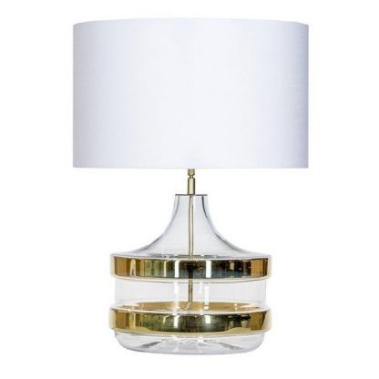 Lampa stołowa Baden Baden - kolor biały, transparentny, złoty - L224181301