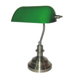Lampa stołowa Bank  - kolor srebrny, Zielony - K-8042