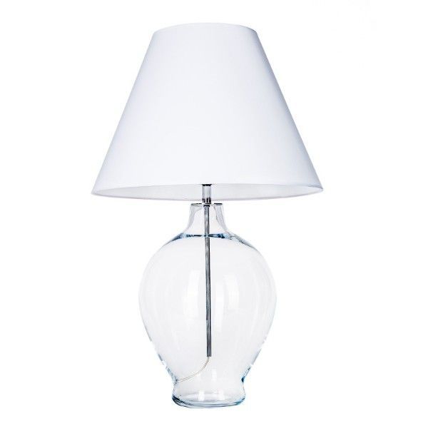 Lampa stołowa Capri - kolor biały, transparentny - L014041312