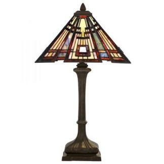 Lampa stołowa Craftsman - kolor brązowy, pomarańczowy, Czerwony - QZ/CLASSICCRF/TL