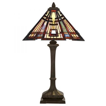 Lampa stołowa Craftsman - kolor brązowy, pomarańczowy, Czerwony - QZ/CLASSICCRF/TL