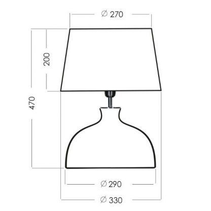 Lampa stołowa Haga  - kolor beżowy, biały, transparentny - L212175217