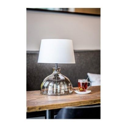 Lampa stołowa Haga  - kolor beżowy, biały, transparentny - L212175217