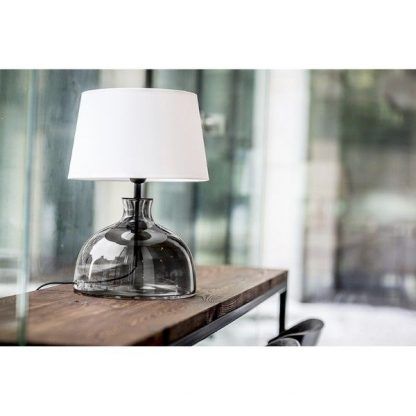 Lampa stołowa Haga  - kolor biały, transparentny, Szary - L212171217