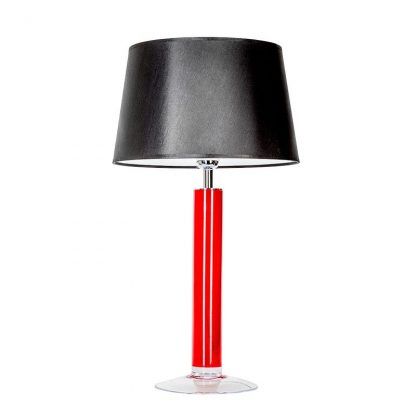 lampa stołowa z czerwonego szkła czarny abażur