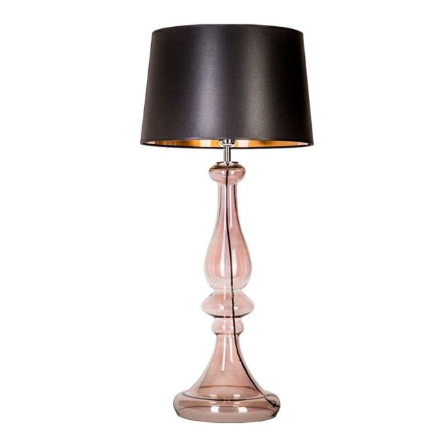lampa stołowa z miedzianego szkła czarny abażur