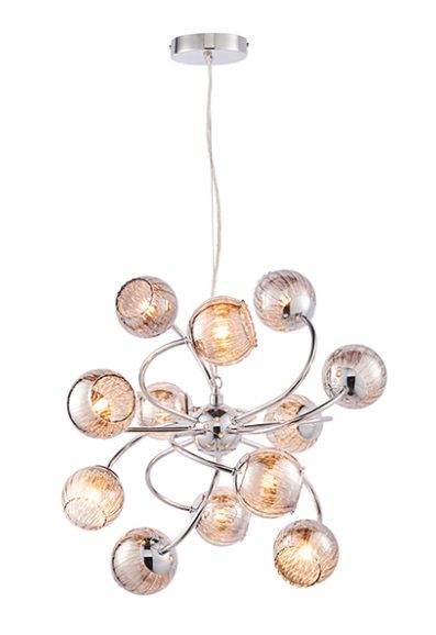 Lampa wisząca Aerith - kolor srebrny, transparentny - 76315