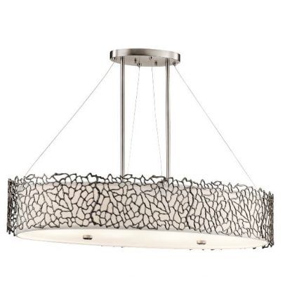 lampa wisząca nad stół ażurowy srebrny wzór