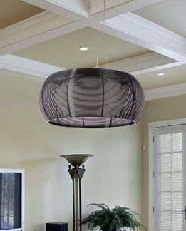 lampa wiszaca nad stół w kuchni - ciemna i duża