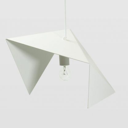 Lampa wisząca origami w kolorze białym do jadalni