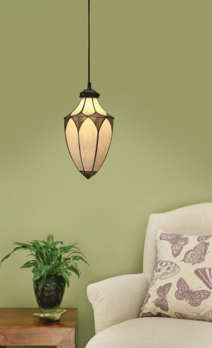 lampa wisząca witrażowa art deco do zielonego salonu