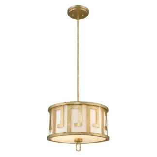 Lampa ze złotymi zdobieniami na dyfuzorze do salonu