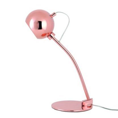 lekko różowa lampa ball na biurko lub stolik dla dziecka