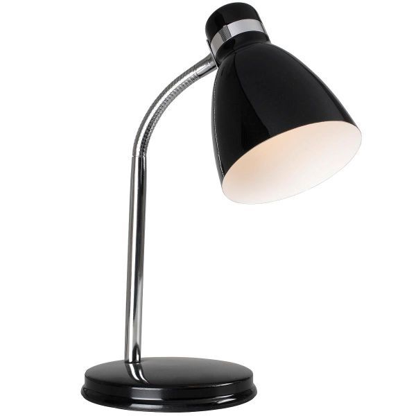 czarna lampa biurkowa niska dla dziecka lub do biura