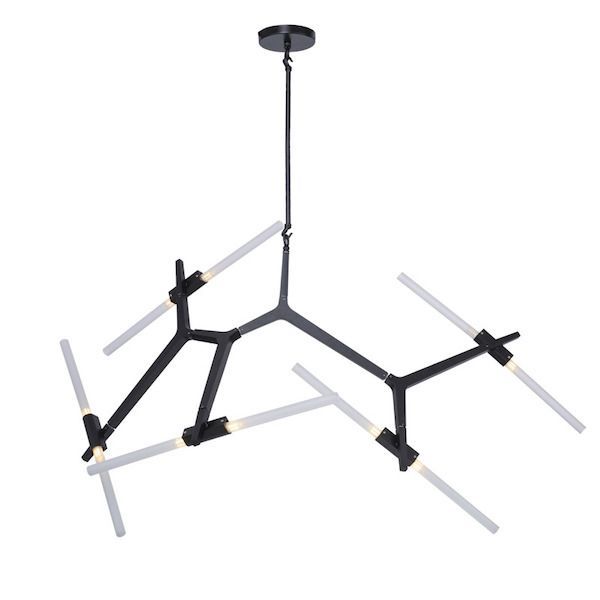 Dekoracyjna lampa Sticks 10 - regulacja ramion - czarna