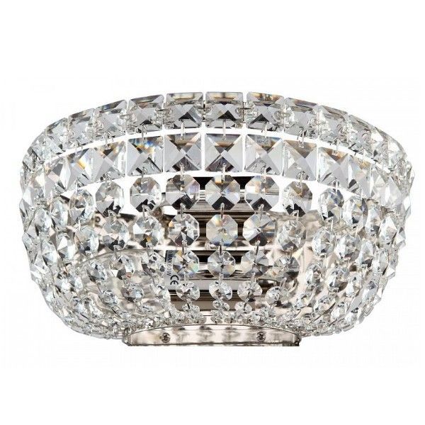 Kinkiet Basfor - kolor srebrny, transparentny - DIA100-WL-02-N