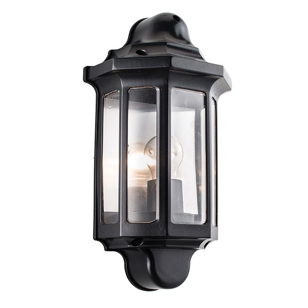 Lampa latarnia w czarnym kolorze do sypialni