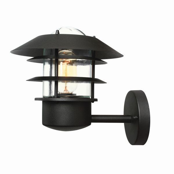 Czarna lampa zewnętrzna metalowa latarnia