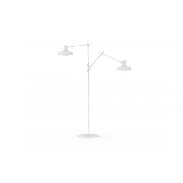biała lampa podłogowa nowoczesna geometryczna