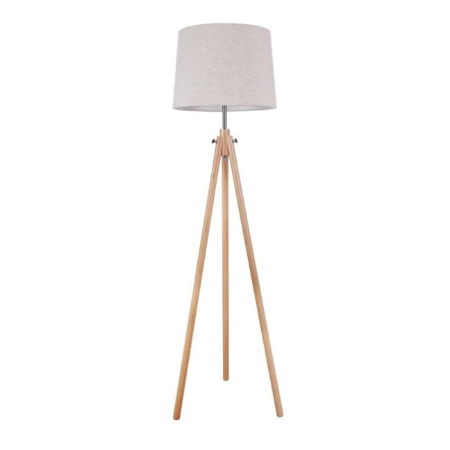 lampa podłogowa na drewnianych nogach