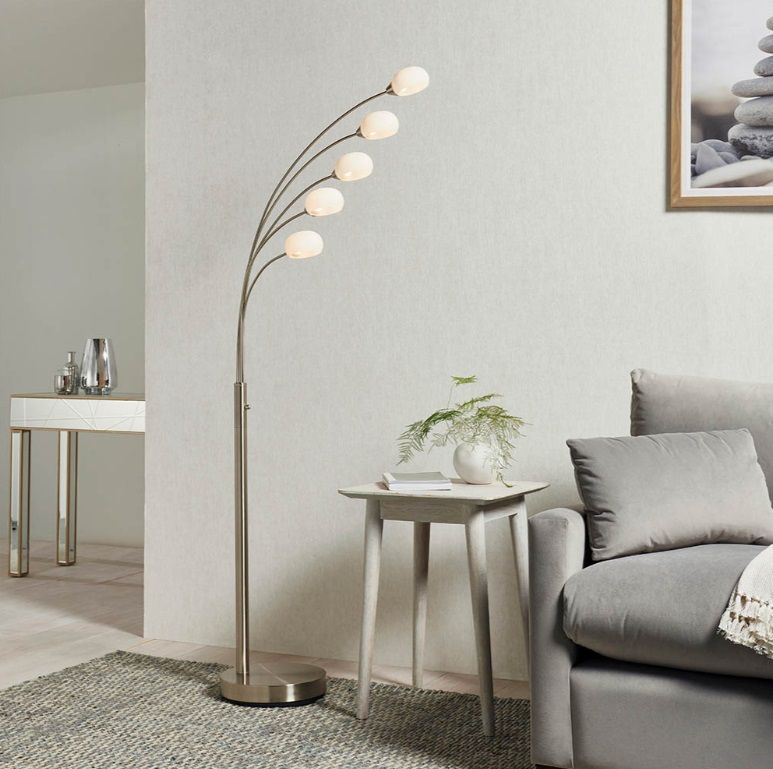 Lampa podłogowa Jaspa - kolor srebrny - 76568