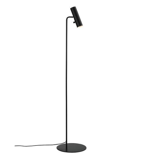 lampa podłogowa mib - czarny mały reflektor i cienka podstawa