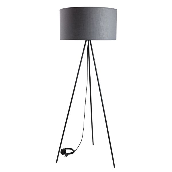 lampa podłogowa z grafitowym abażurem