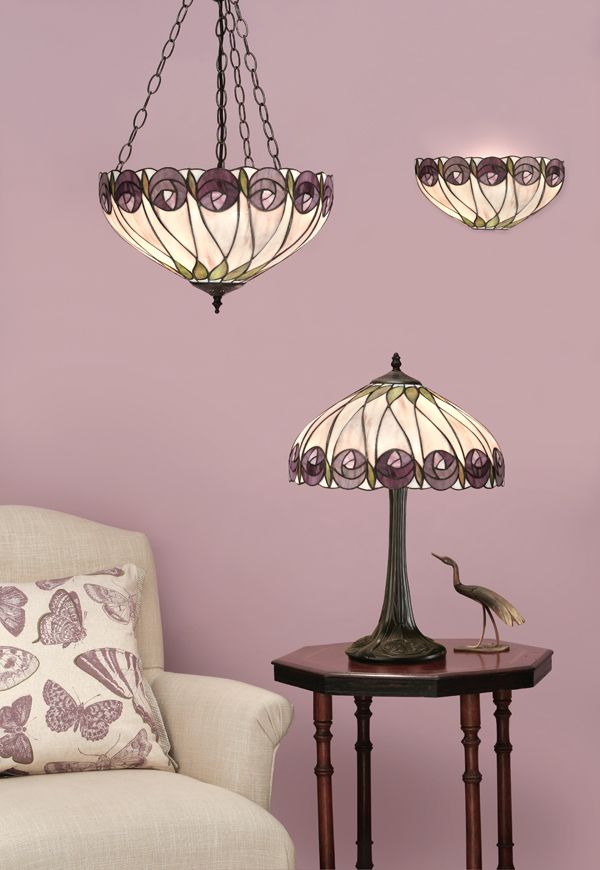 Lampa ścienna Hutchinson - Interiors - szkło Tiffany