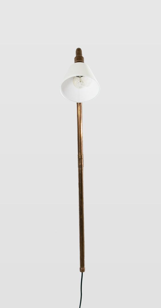 Lampa ścienna Wand - miedziana, z abażurem