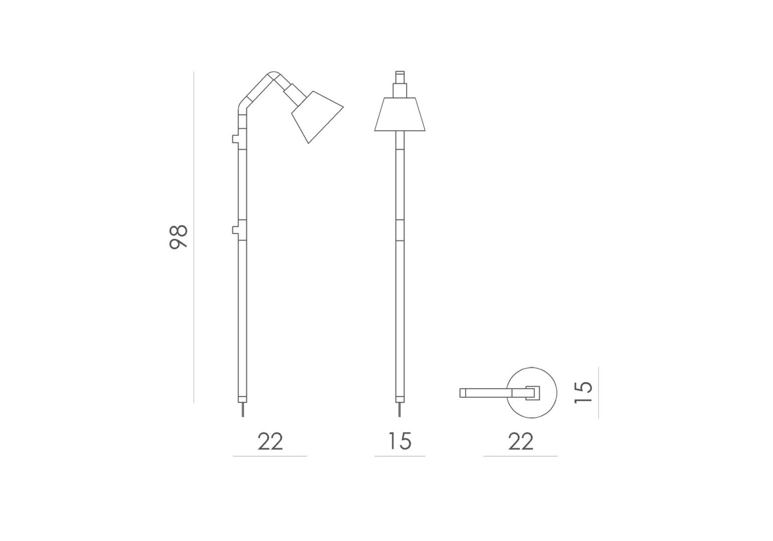 Lampa ścienna Wand - miedziana, z abażurem