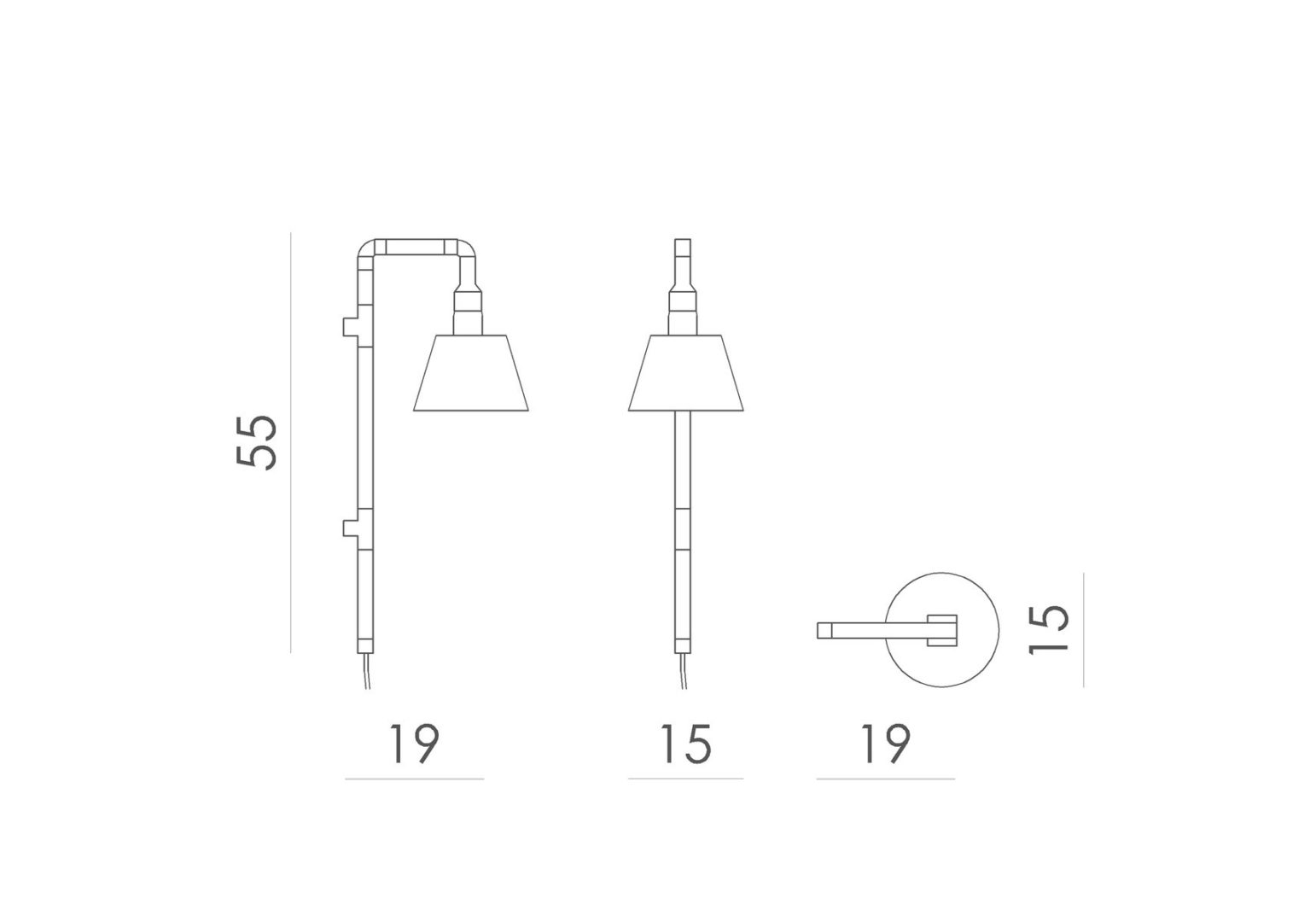 Lampa ścienna Wand - podstawa z rurek, biały abażur