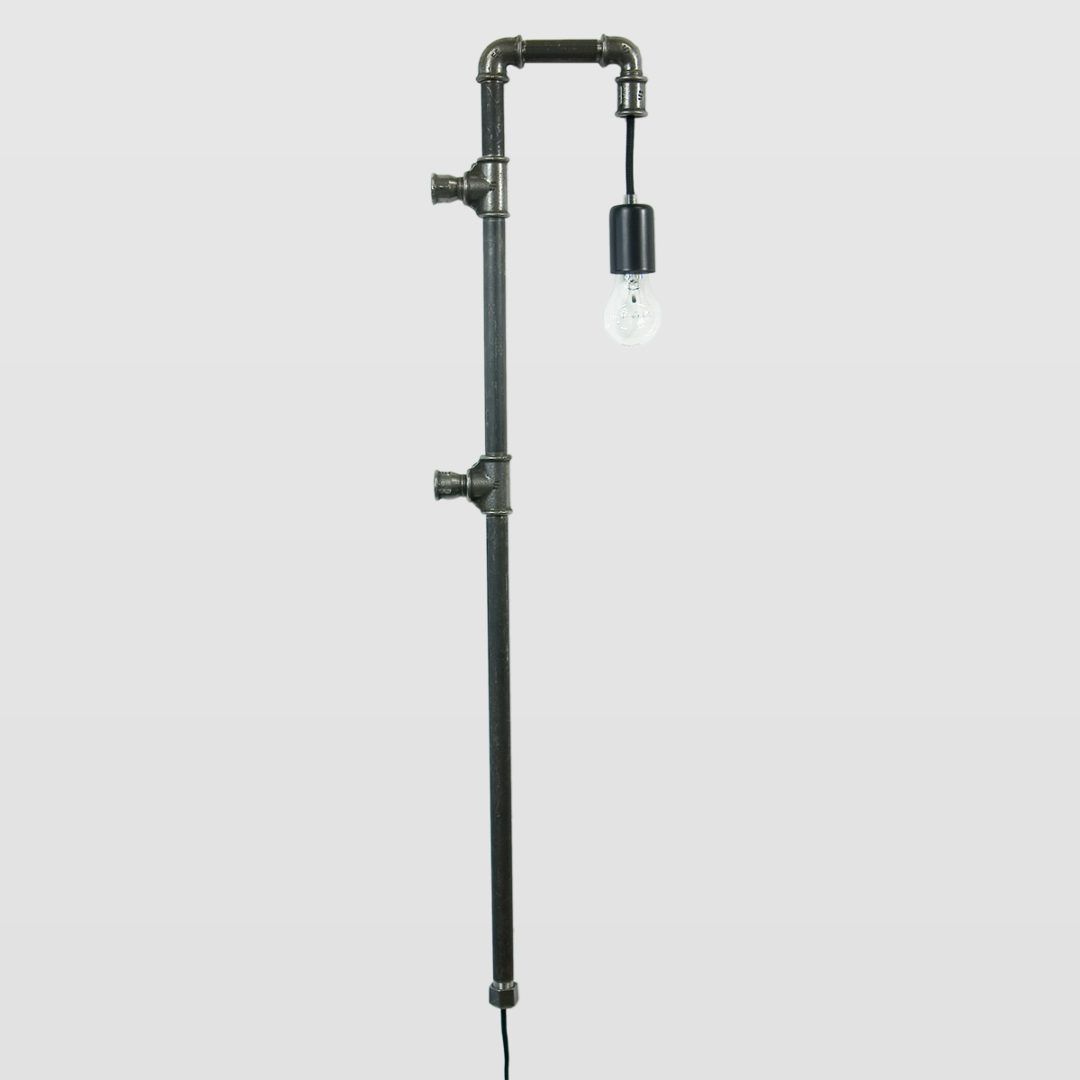 Lampa ścienna Wand - stalowa, z rurek, czarna