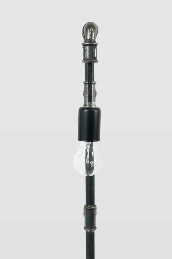 Lampa ścienna Wand - stalowa, z rurek, czarna