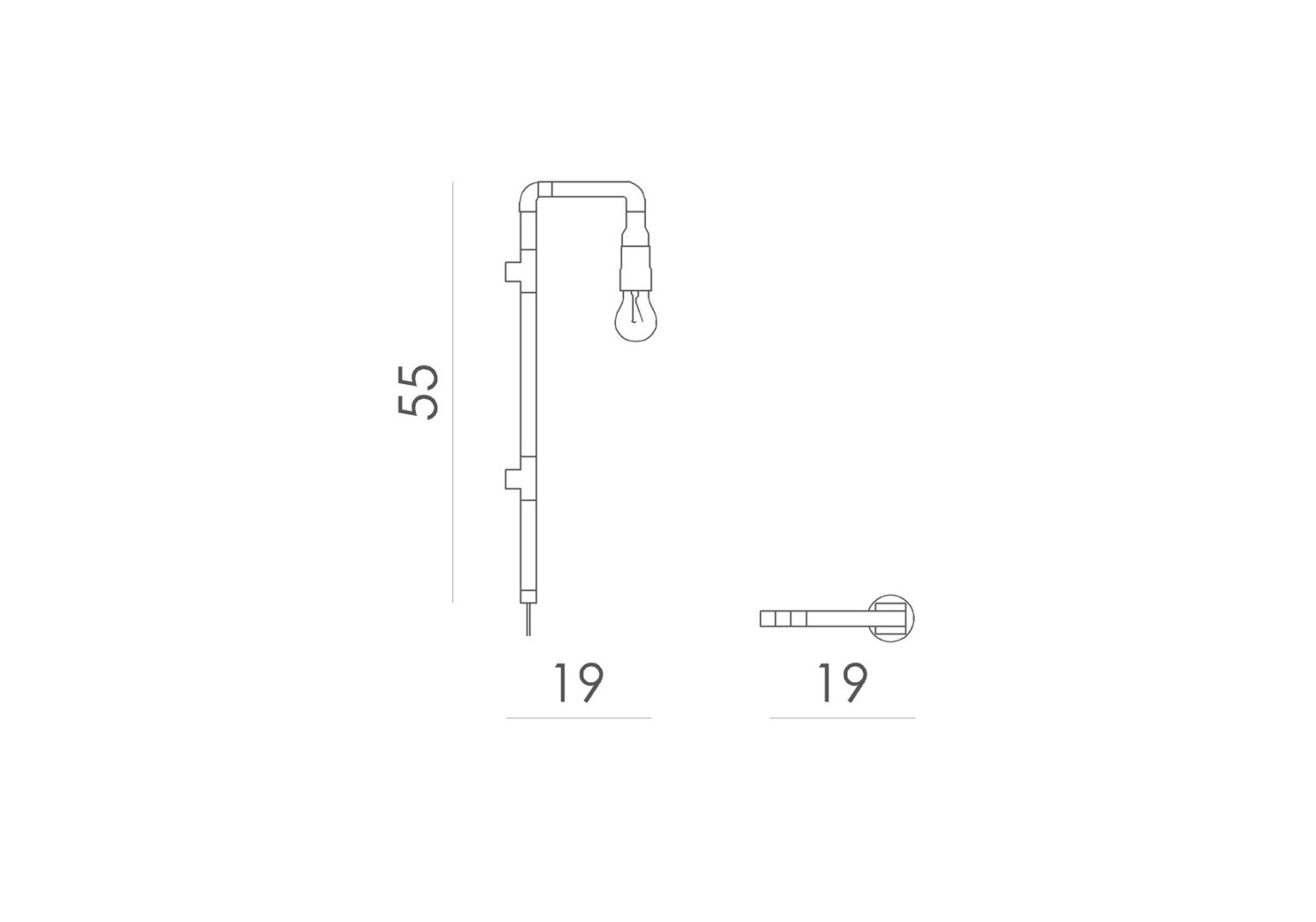 Lampa ścienna Wand - z miedzianych rurek