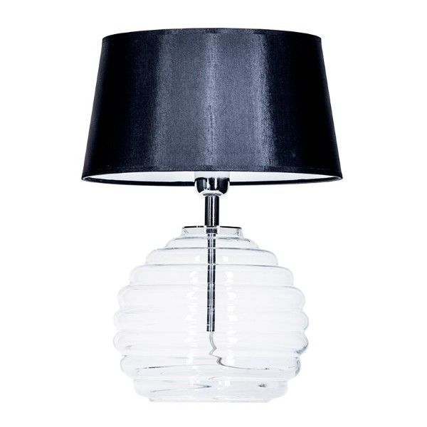 Lampa stołowa Antibes - kolor biały, transparentny, Czarny - L216081502