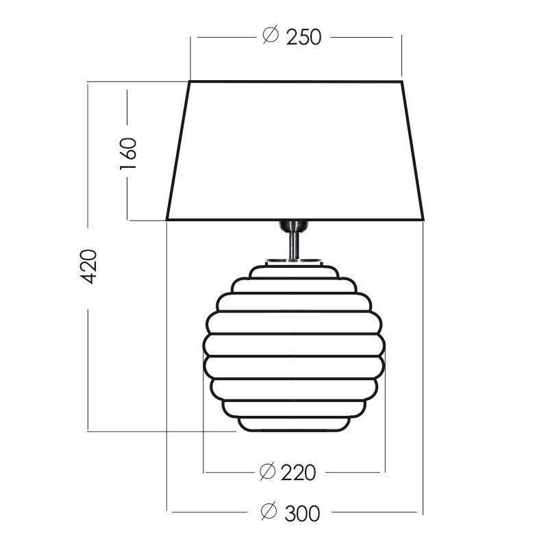 Lampa stołowa Antibes - kolor biały, transparentny, Czarny - L216081502