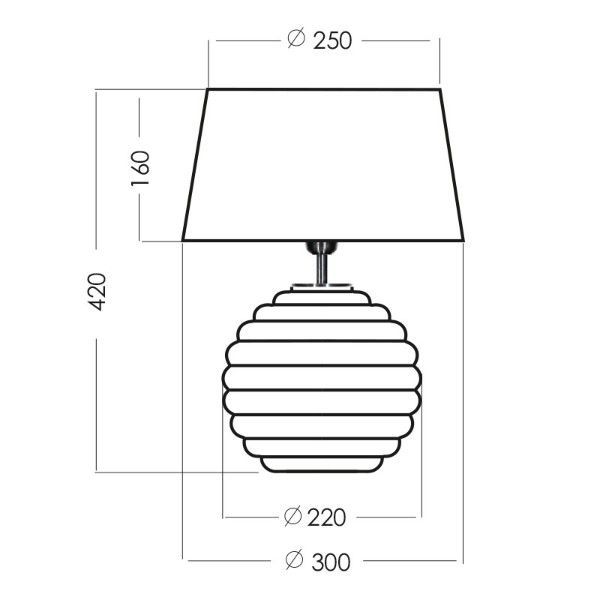 Lampa stołowa Antibes - kolor transparentny, złoty, Czarny - L216081514