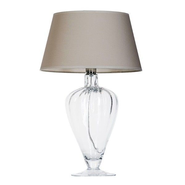 Lampa stołowa Bristol - kolor szaro-beżowy, transparentny- L046051223