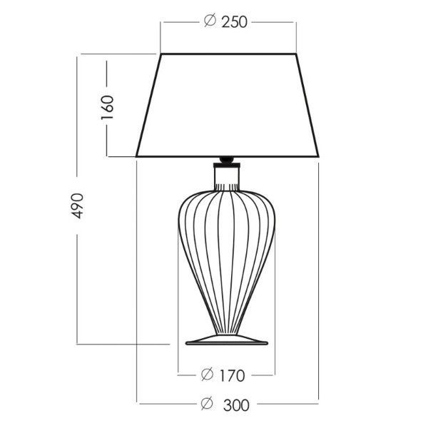 Lampa stołowa Bristol - kolor szaro-beżowy, transparentny- L046051223