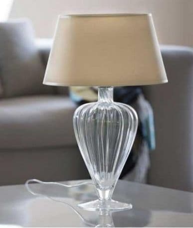 Lampa stołowa Bristol - kolor szaro-beżowy, transparentny- L046051223