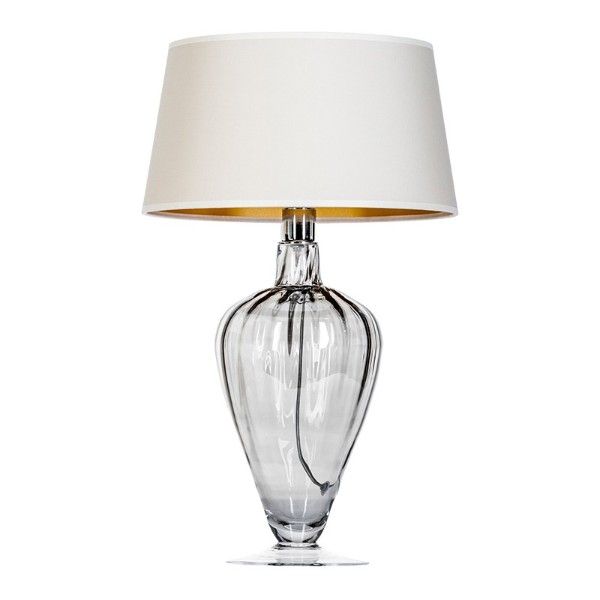 Lampa stołowa Bristol - kolor beżowy, transparentny, złoty, Szary - L046311503