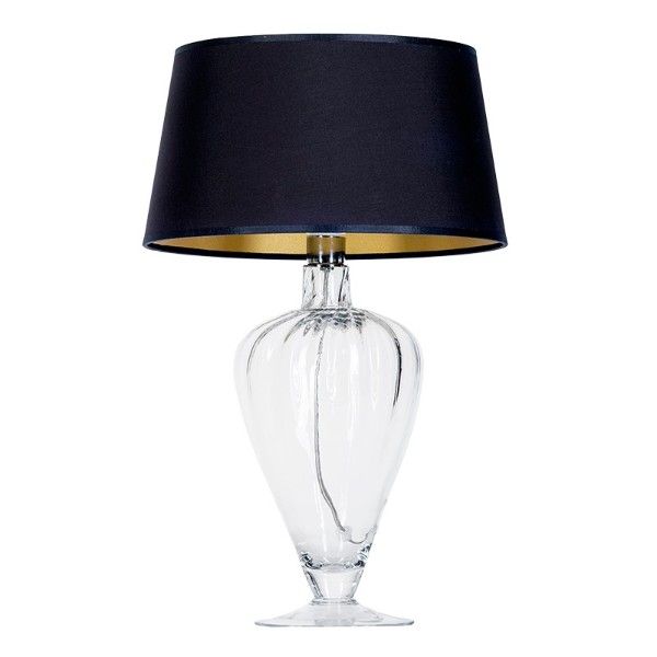 Lampa stołowa Bristol - kolor transparentny, złoty, Czarny - L046051514