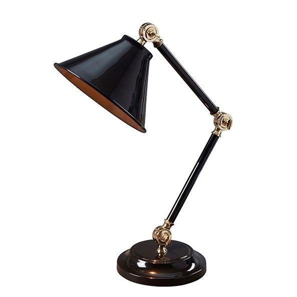 piękna elegancka lampa stołowa czarna z regulacją