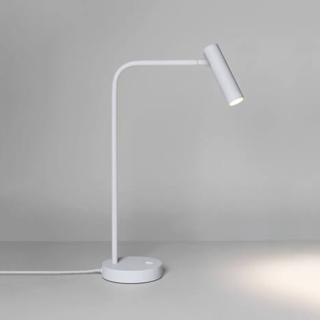 biała lampa biurkowa nowoczesna
